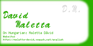 david maletta business card